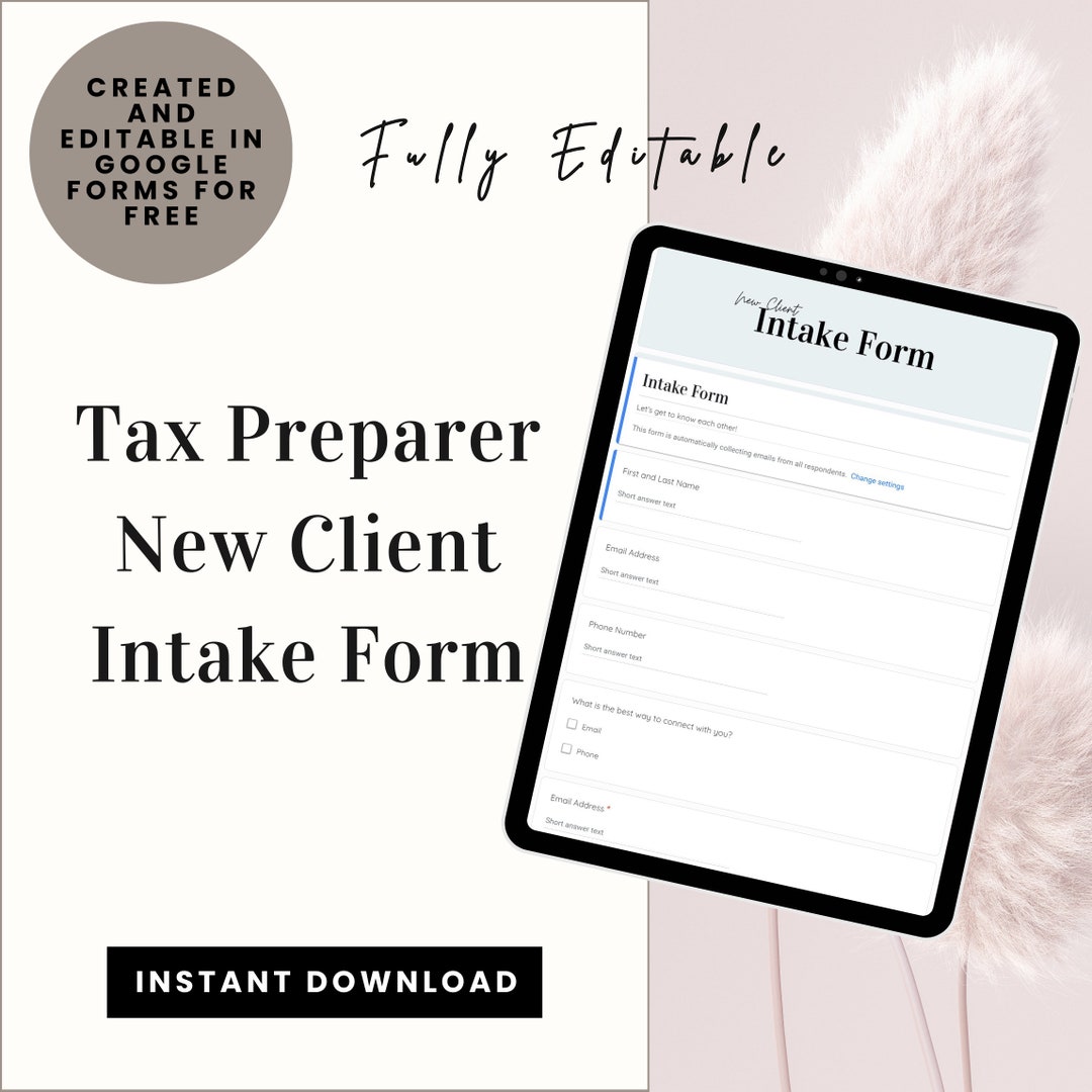 Tax Preparer New Client Intake Form Template Printable & Digital, Fully Tax Preparer New Client Intake Form Template Printable & Digital, Fully