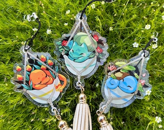 Cute Pokémon Keychains - Bulbasaur, Charmander or Squirtle