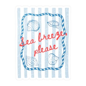 Sea Breeze Vinyl Decals for Home Decor, Beach Theme Sticker, Coastal Wall Art, Nautical Gift, Fun Decor