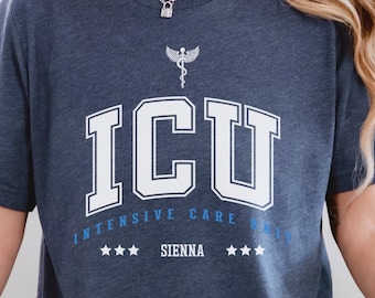 Camiseta personalizada de enfermera de UCI, regalo de enfermera de UCI, agradecimiento a la enfermera, camiseta de enfermera de cuidados intensivos, camiseta de enfermería de UCI, Z168