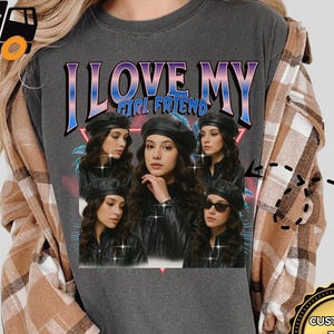 Custom Girlfriend Bootleg T-Shirt, I Love My Girlfriend Photo Shirt, Valentine Gift, I Love My Girlfriend Custom Picture, 90s Bootleg, X260