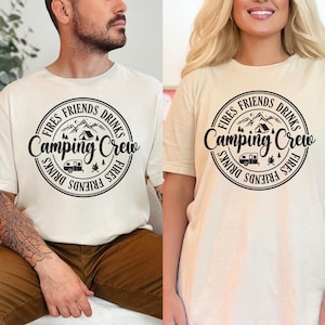 Fires Friends Drinks Camping Crew Shirt, Camping Group Shirt, Campfire Shirt, Camp Friends Shirt, Nature Lover Shirt, Camping Life Tee, Z240