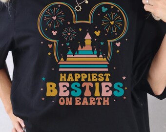 Maglietta Disney Best Friends, Maglietta delle Migliori Amiche di Minnie e Paperina, Maglietta Disney per Ragazze, Maglietta Magic Kingdom, Maglietta coordinata Disney Friends, D008
