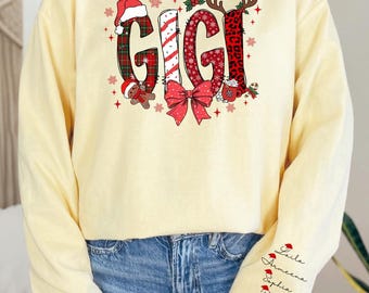 Custom Christmas Gigi Sweatshirt, Personalized Gigi With Grandkids Names Sweatshirt, Christmas Gigi Gift, Grandma Gift Shirt, C603