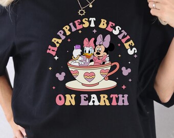 Maglietta Disney Best Friends, Maglietta Besties di Minnie e Paperina, Maglietta Disney per bambine, Maglietta Magic Kingdom, Maglietta coordinata Disney Friends, D016