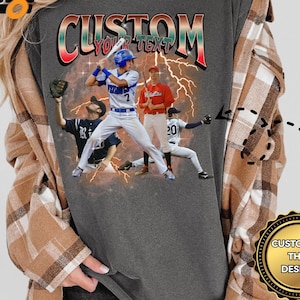 Custom Baseball Players T-Shirt, Bootleg Sports Graphic Tee, Bold Baseball Fan Shirt, Custom Name Tee, Retro Sports Player Graphic Tee, X204