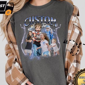 Custom bootleg kindershirt, kindershirt foto bootleg, valentijnsdag kindershirt, custom je eigen bootleg-T-shirt, retro valentijnsdagcadeau, X273