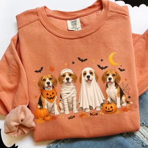 Beagle Halloween Sweatshirt, Beagle Dog Mom Crewneck, Cute Ghost Pumpkin Fall Shirt, Beagle Owner Gift