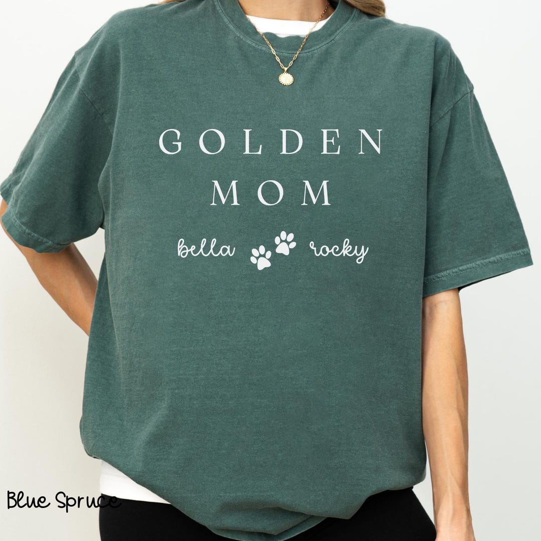 Custom Golden Retriever Shirt, Personalized Dog Name Tee, Golden Mama ...