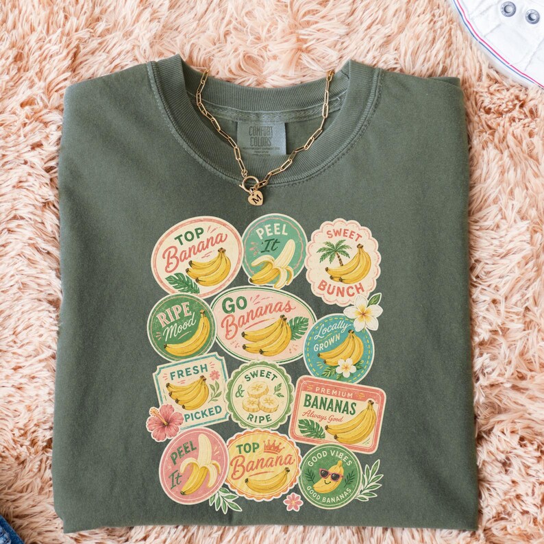 Comfort Colors® Vintage Banana Shirt, Retro Banana Label Collage T ...