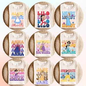 Disney Princess Shirt, Cinderella Shirt, Snow White Tee, Little Mermaid Tee, Rapunzel Tee, Aurora Shirt, Moana Shirt, Disneyland Girls  D046