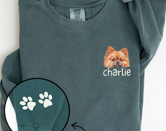 Custom Pomeranian Sweatshirt, Personalized Pom Tee, Pomeranian Mom Gift, Pom Dog Sweater, Pommy Portrait Shirt, Pomeranian Lover Gifts, C325
