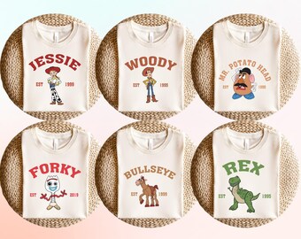 Retro Toy Story Shirt, Matching Family Disney Shirts, Toy Story Birthday Disney Group Tees, Woody Buzz Jessie Alien, Slinky Dog Shirt, D064