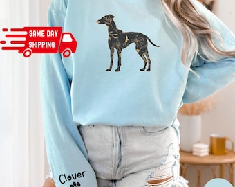 Sudadera personalizada para mamá whippet, camiseta personalizada para whippet, regalo para amantes de los whippets, ropa floral para whippets, mamá de perro, regalo para mamá whippet, C252