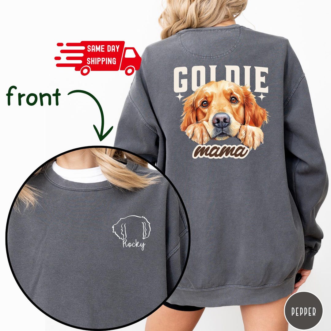 Custom Golden Retriever Mama Sweatshirt, Personalized Dog Ears, Goldie ...
