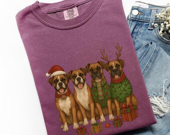 Christmas Boxer Shirt, Christmas Shirt, Boxer Shirt, Dog Christmas Shirt, Boxer Lover Shirt, Dog Mom Shirt, Holiday Shirt, Xmas Gift, X340