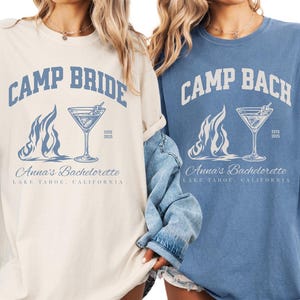 Custom Camp Bachelorette Party Comfort Colors Shirts, Custom Name Location Bachelorette Party Shirts, Camp Bach Tees, Bridesmaid Party, X399
