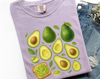 T-shirt avocat, chemise avocat, pain grillé à l'avocat, chemise végétalienne, jolie chemise avocat, t-shirt végétalien amusant, cadeau végétarien, chemise amour avocats, X384
