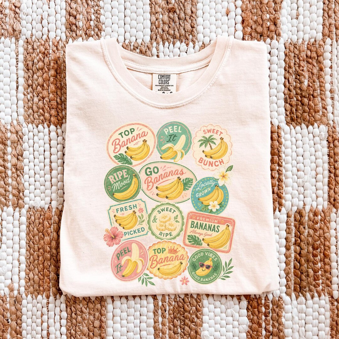 Comfort Colors® Vintage Banana Shirt, Retro Banana Label Collage T ...