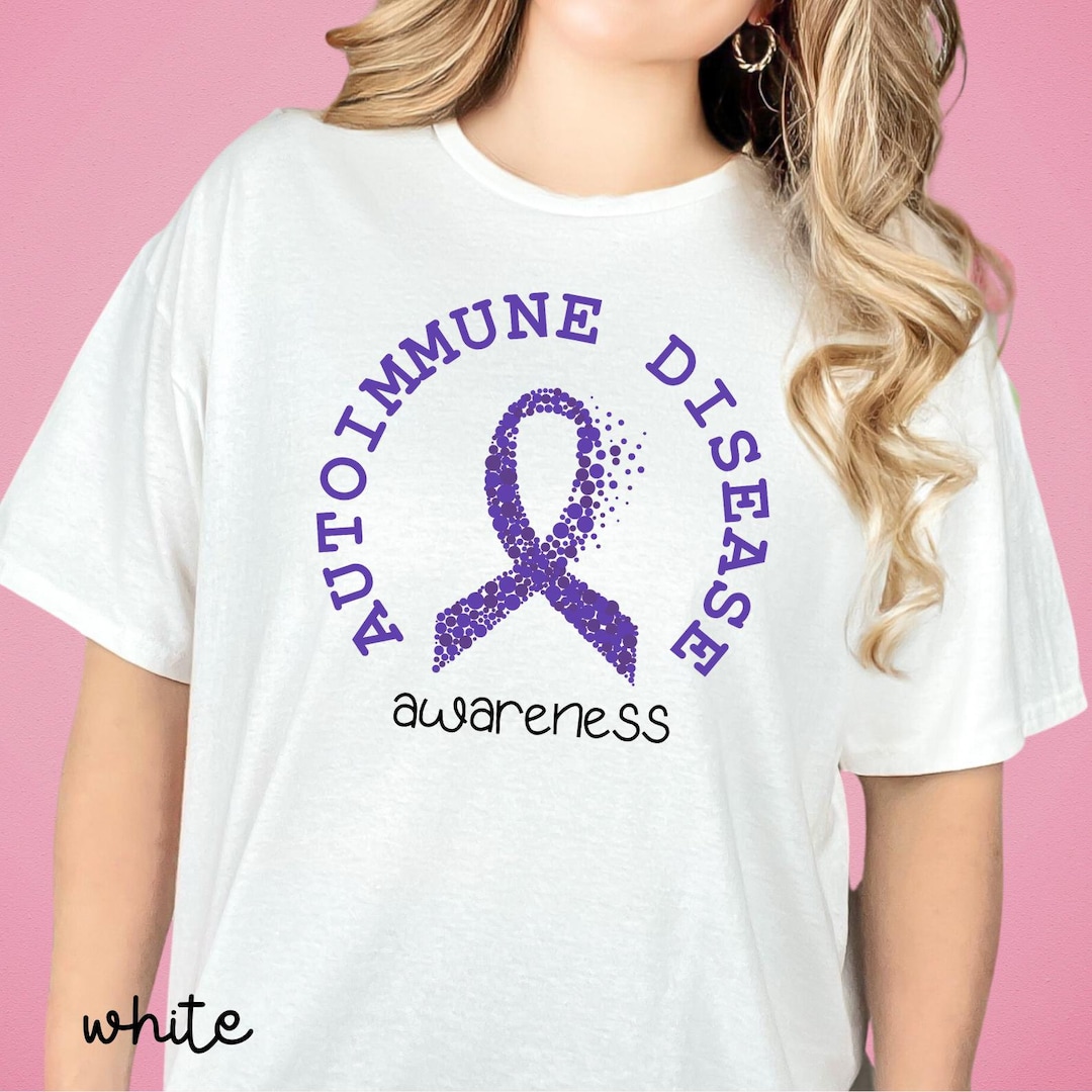 Autoimmune Support Ribbon Autoimmune Disease Awareness Shirt, Rare Disease Support Team, Ribbon ...