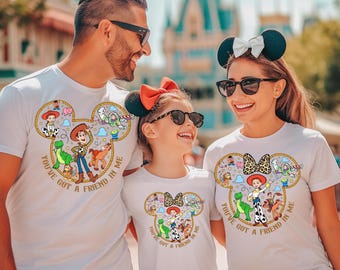 Camiseta "Tienes un amigo en mí", camiseta de Toy Story de Disney, camiseta de viaje a Disney, camisetas de amigos de Disney, camiseta de personajes de Toy Story, camiseta de mejores amigos para siempre, D061