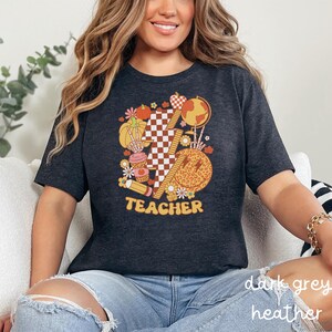Camiseta de otoño para maestros, camiseta retro de otoño para maestros, camiseta de regreso a clases de otoño, camiseta retro para maestros, camisetas geniales para maestros, camiseta de vida docente, Z100