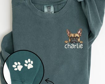Custom French Bulldog Sweatshirt, Personalized Frenchie Shirt, Dog Mom Sweater, French BullDog Dad, Frenchie Sweatshirt, Pet Lover Gift,C320