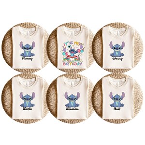 Aangepaste steek verjaardagsshirt, Stitch verjaardagsshirt, gepersonaliseerd verjaardagsshirt, Stitch verjaardag shirt jongen, Stitch verjaardag tijdperk shirt, D025