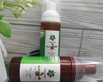 Black organic Face Wash: Gentle Exfoliating Cleanser with Essential oil. Oily Face only