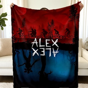 Ride Retro Blanket, Personalized Custom Name Blanket 80s Horror TV Series Blanket, Christmas Gift, Friends Gift, Teen Birthday Gift