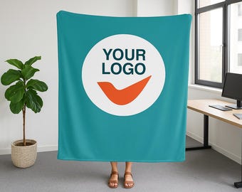 Custom Logo Blanket, Personalized Soft Throw with Your Design or Business Branding, Perfect Gift for Holidays, Events & Special Occasions