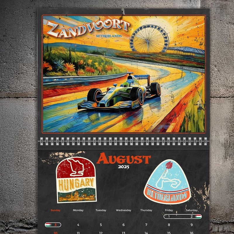 Formula Calendar 2025 Etsy