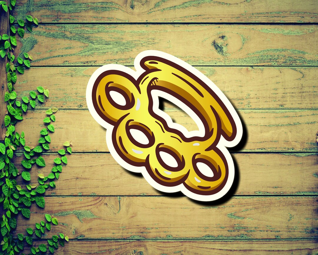 WarlordOne Brass Knuckles Sticker Die Cut (2-Pack) - 1.25 Inch For Phone/Laptop