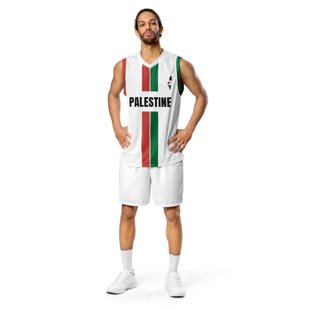 Palestine Basketball Jersey White Striped - Etsy