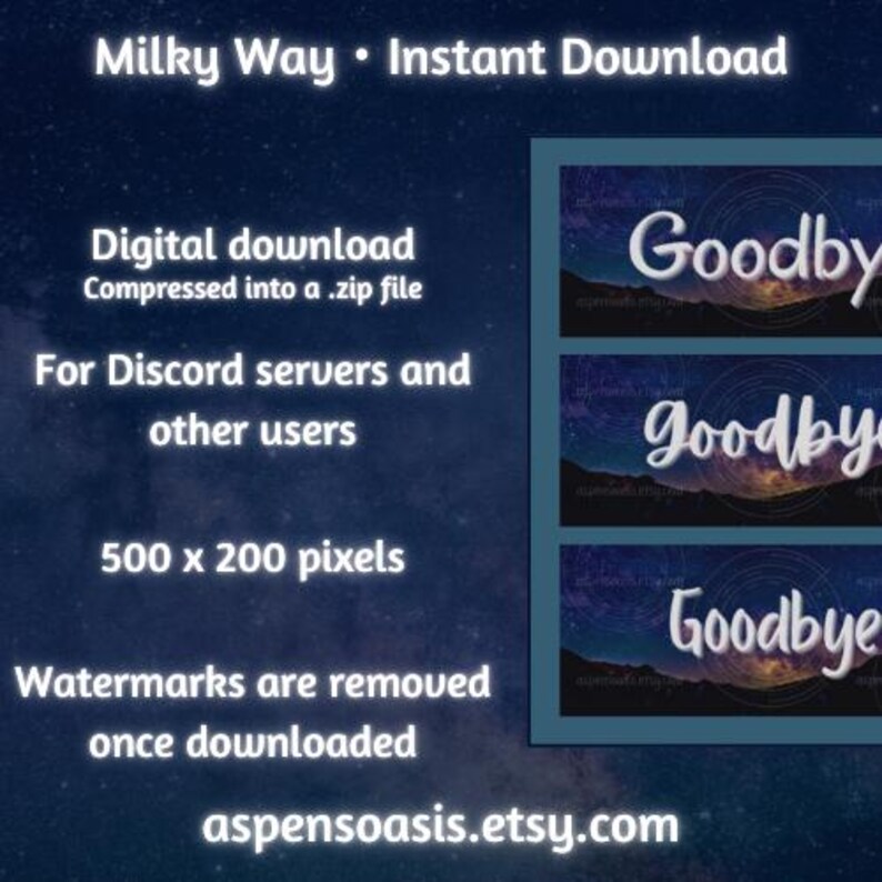 36 Discord Banners Milky Way Galaxy Blue Purple Black Goodbye