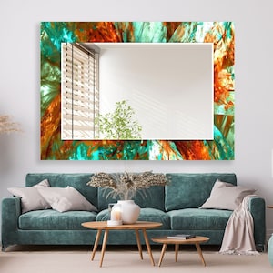 Asymmetrical Tempered Glass Wall Mirror: Modern Art Decor