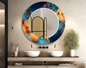 Asymmetrischer Wandspiegel aus gehärtetem Glas: Moderne Kunst