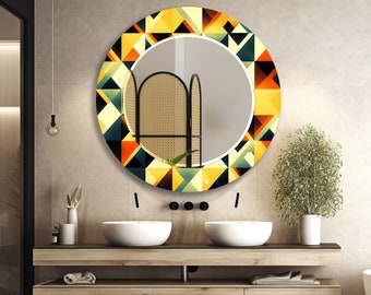 Asymmetrischer Wandspiegel aus gehärtetem Glas: Moderne Kunst