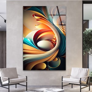 Fractal Tempered Glass Wall Art Modern Glass Art Print