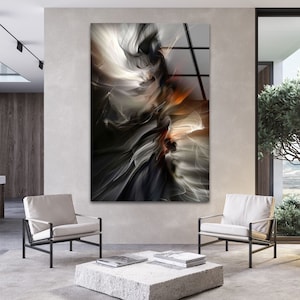 Tempered Glass Art, Glass Printing Art, Tempered Glass Wall Art, Red Abstract Art, Red Fractal Art, Abstract Wall Art, Abstract Wall Arts