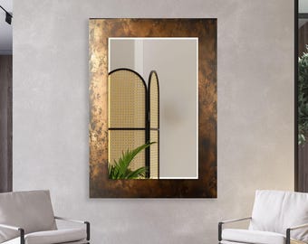 Asymmetrical Tempered Glass Wall Mirror: Modern Home Decor