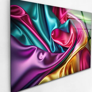 Colorful Tempered Glass Wall Art Abstract Art Print for Dining Room