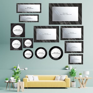 Asymmetrical Tempered Glass Wall Mirror: Modern Pearl Effect Design image 10