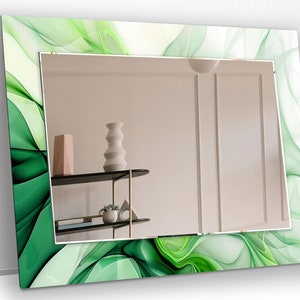 Asymmetrical Tempered Glass Wall Mirror: Modern Home Decor