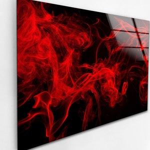 Tempered Glass Red Abstract Wall ArtRed Abstract Tempered Glass Wall Art, Glass Printing Art, glass printing wall arts, Abstract Wall Arts