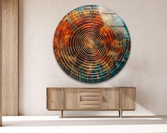 Árbol de la Vida Plateado para Pared: Lámina Redonda de Vidrio Templado