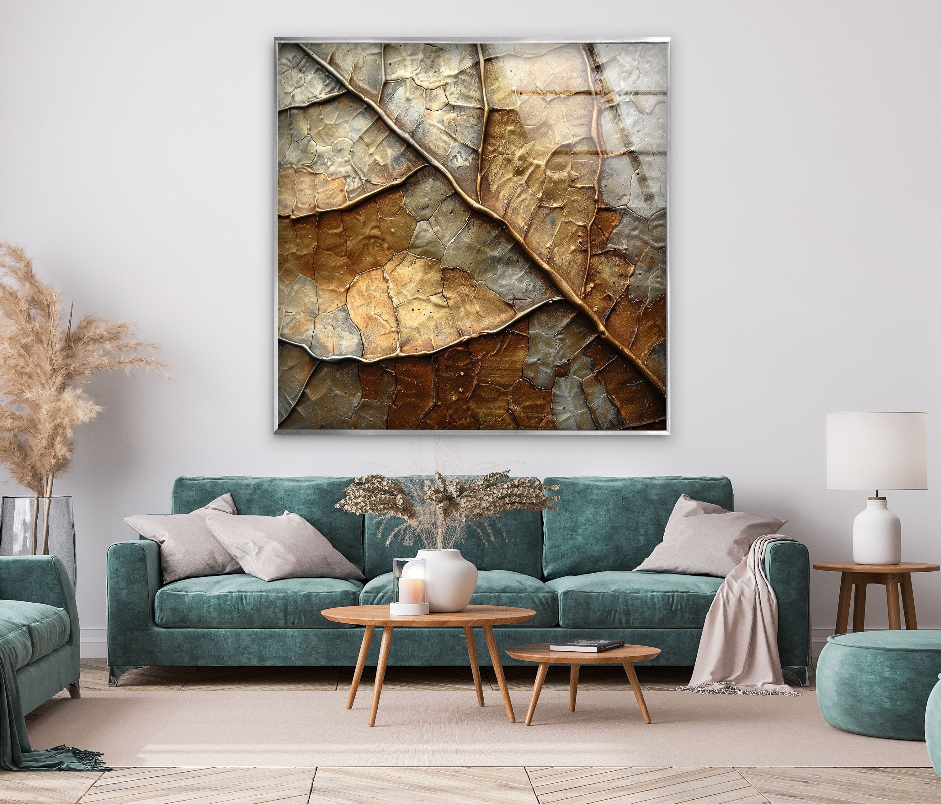 Peintures renversées Impression en verre trempé, Art mural rose, Art