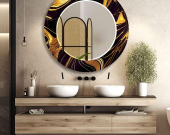 Asymmetrisk väggspegel i härdat glas: Modern heminredning