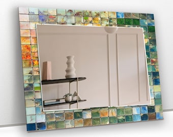 Asymmetrical Tempered Glass Wall Mirror: Modern Art Decor