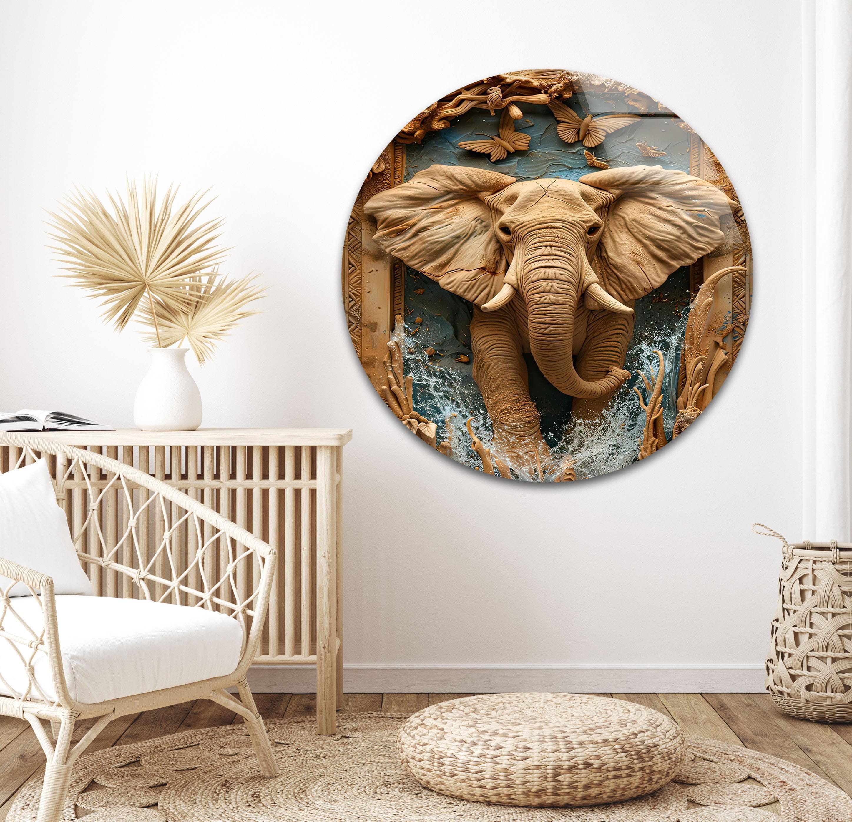 Decorazione da parete in legno "Elefante tra le nuvole" - Made In Gift